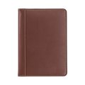 Samsill Contrast Stitch Leather Padfolio, 6 1/4w x 8 3/4h, Open Style, Brown 71736